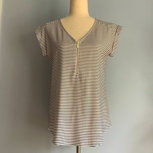 Express Silky Zipper Front Top